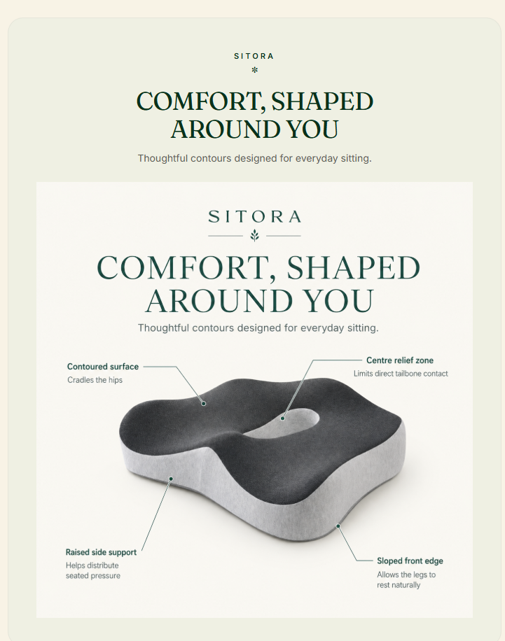 Sitora cushion with contour callouts